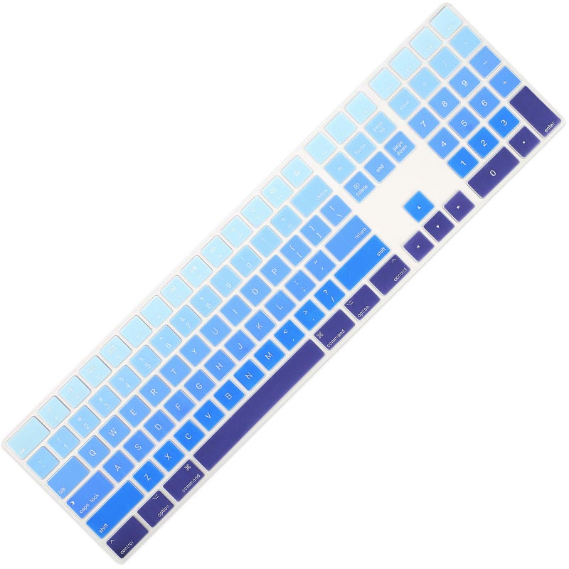Allinside Ombre Blue Cover for Apple iMac Magic Wireless Keyboard with Numeric Keypad MQ052LL/A A1843 US Layout - Image 1